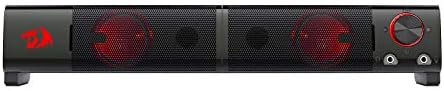 Redragon GS550 Orpheus PC Gaming Speakers, 2.0 Channel Stereo Desktop Computer Sound Bar with Compact Maneuverable Size, Headphone Jack, Quality Bass and Decent Red Backlit, USB Powered w/ 3.5mm Cable - Image 2