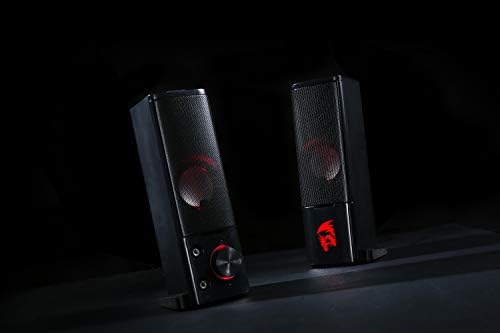 Redragon GS550 Orpheus PC Gaming Speakers, 2.0 Channel Stereo Desktop Computer Sound Bar with Compact Maneuverable Size, Headphone Jack, Quality Bass and Decent Red Backlit, USB Powered w/ 3.5mm Cable - Image 6