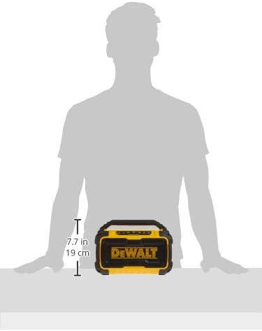 DEWALT 20V MAX Bluetooth Speaker, 100 ft Range, Durable for Jobsites, Phone Holder Included, Lasts 8-10 Hours with Single Charge (DCR010), Yellow/Black - Image 12