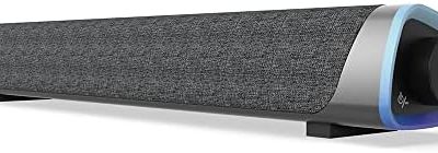 SOULION R30 Computer Speakers, USB Powered Small PC Speakers, Colorful RGB Lights with Switch Button, Surround Sound Portable Computer Sound Bar Speaker for Desktop Laptop