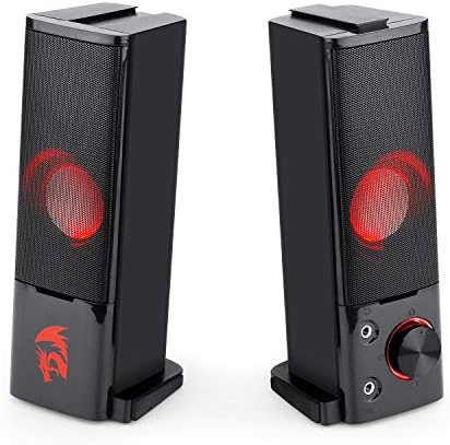 Redragon GS550 Orpheus PC Gaming Speakers, 2.0 Channel Stereo Desktop Computer Sound Bar with Compact Maneuverable Size, Headphone Jack, Quality Bass and Decent Red Backlit, USB Powered w/ 3.5mm Cable - Image 4