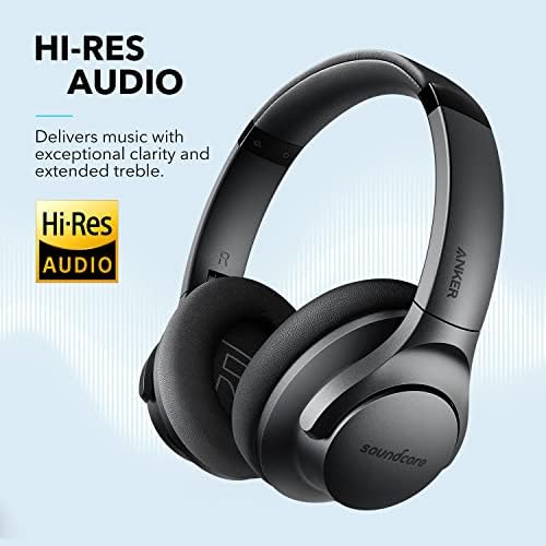 Soundcore Anker Life Q20 Hybrid Active Noise Cancelling Headphones, Wireless Over Ear Bluetooth Headphones, 40H Playtime, Hi-Res Audio, Deep Bass, Memory Foam Ear Cups, for Travel, Home Office - Image 2