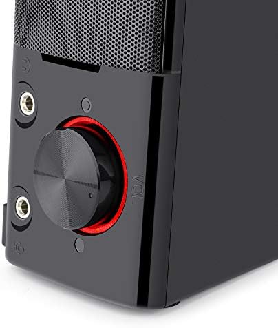 Redragon GS550 Orpheus PC Gaming Speakers, 2.0 Channel Stereo Desktop Computer Sound Bar with Compact Maneuverable Size, Headphone Jack, Quality Bass and Decent Red Backlit, USB Powered w/ 3.5mm Cable - Image 5