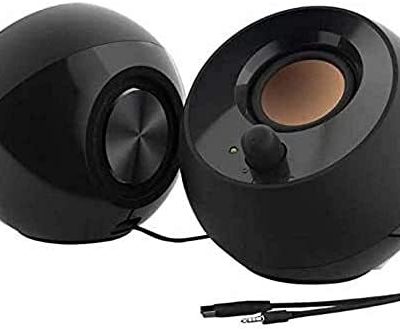 Creative Pebble 2.0 USB-Powered Desktop Speakers with Far-Field Drivers and Passive Radiators for Pcs and Laptops (Black)