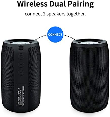 Bluetooth Speakers,MusiBaby Speaker,Outdoor,Wireless,Waterproof, Portable Speaker,Dual Pairing, Bluetooth 5.0,Loud Stereo,Booming Bass,1500 Mins Playtime for Home,Party,Gifts(Black) - Image 5