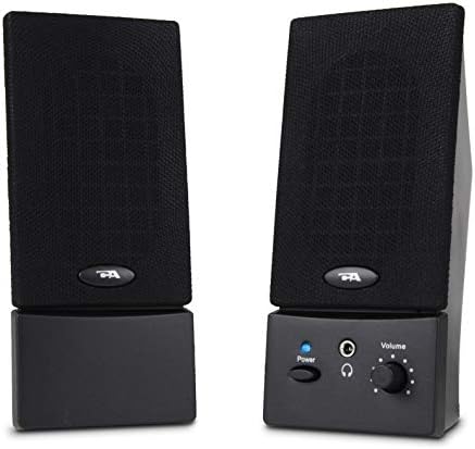 Cyber Acoustics USB Powered 2.0 Desktop Speaker System with 3.5mm Audio for Laptops and Desktop Computers (CA-2016), Black