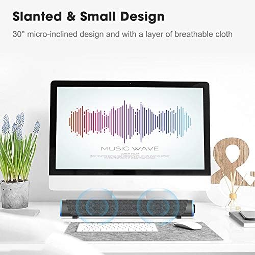 SOULION R30 Computer Speakers, USB Powered Small PC Speakers, Colorful RGB Lights with Switch Button, Surround Sound Portable Computer Sound Bar Speaker for Desktop Laptop - Image 5
