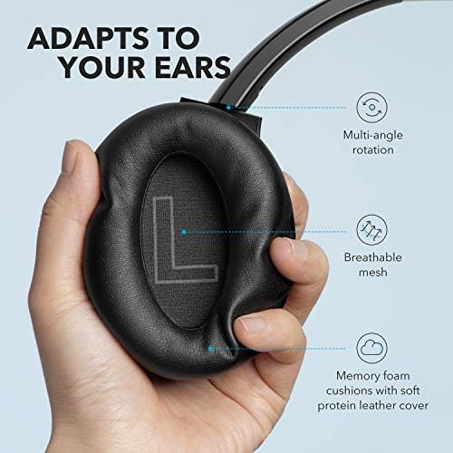 Soundcore Anker Life Q20 Hybrid Active Noise Cancelling Headphones, Wireless Over Ear Bluetooth Headphones, 40H Playtime, Hi-Res Audio, Deep Bass, Memory Foam Ear Cups, for Travel, Home Office - Image 6